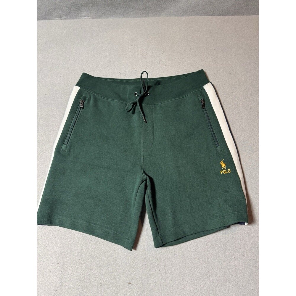 Polo Ralph Lauren Mens Green Pique Track Shorts Size Medium M